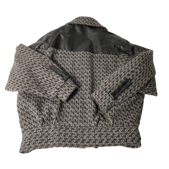 Anne-Gee Women's Size‎ 7/8 Tweed Moto Black Gray Bomber Jacket - Picture 4 of 9